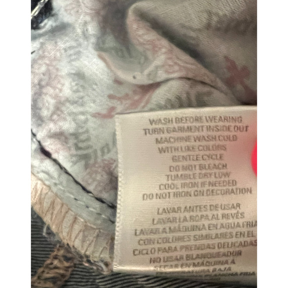 Rebel Soul Womens Jeans Size 14 Blue Straight Leg Mid Rise Sequins Stretch 34" - Picture 9 of 10